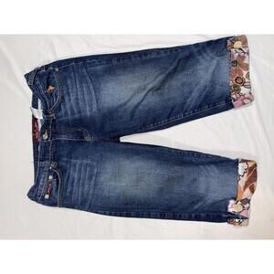 Y2k Vintage Baby Phat Jeans Floral Embroidered Distressed